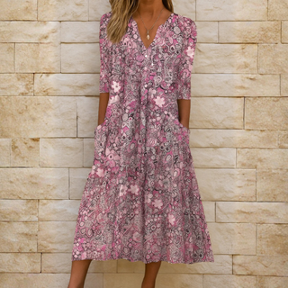 Olivia Elegant V-Neck Dress