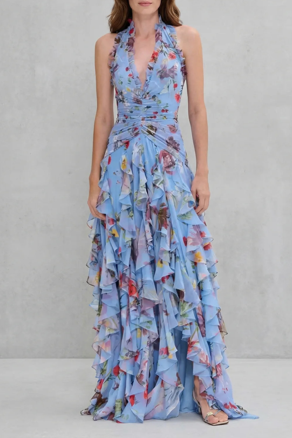 Belladina Rose Print Maxi Dress