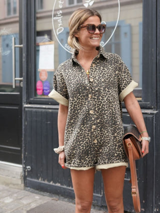 Nonette Leopard Print Shirt Dress