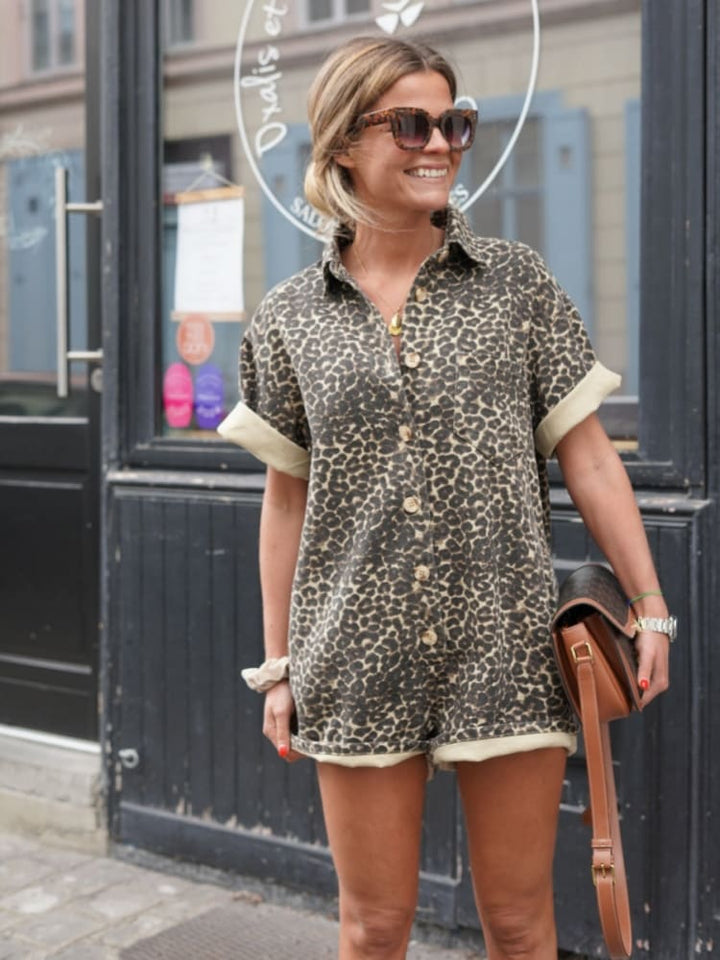 Nonette Leopard Print Shirt Dress