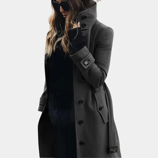 Sophia High Collar Belted Coat