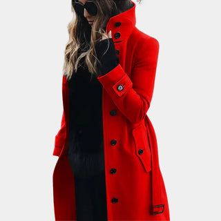 Sophia High Collar Belted Coat