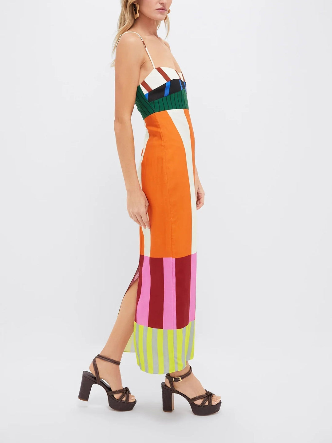 Robe longue rayée colorée Paloma