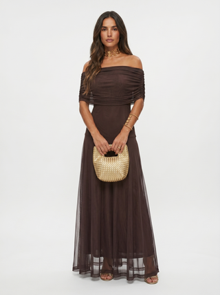 Carla Off-Shoulder Draped Maxi Dress