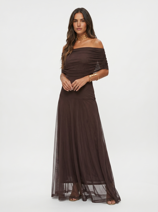 Carla Off-Shoulder Draped Maxi Dress