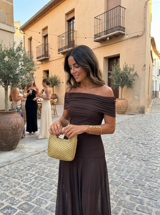 Carla Off-Shoulder Draped Maxi Dress