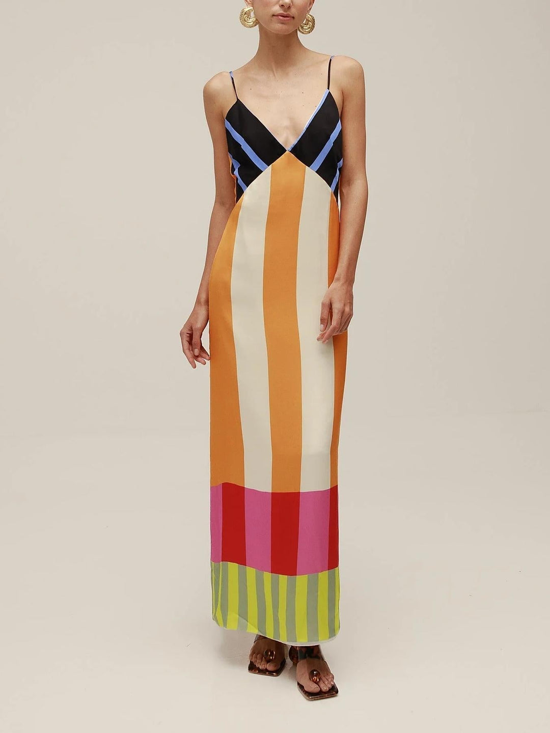 Robe longue rayée colorée Paloma