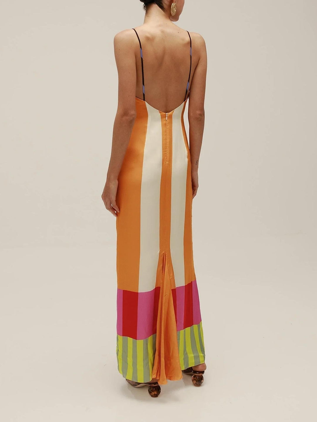 Robe longue rayée colorée Paloma