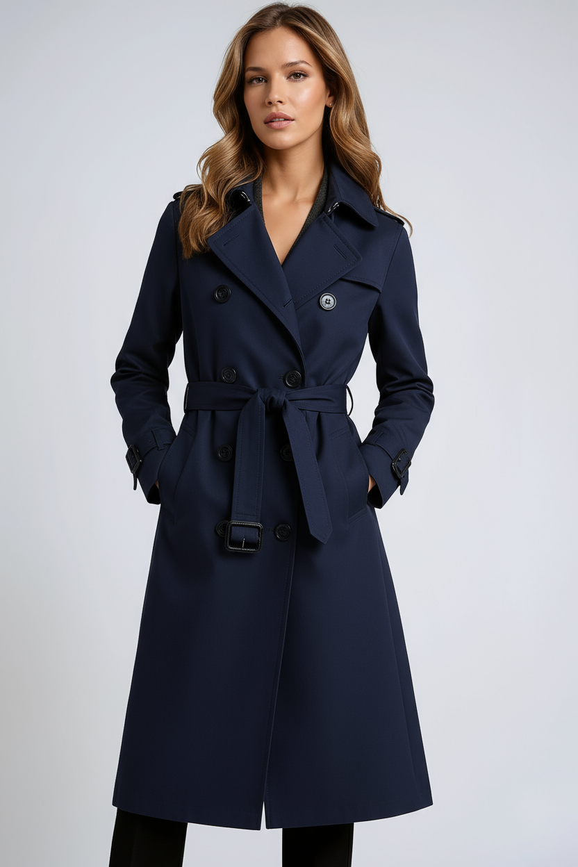 Thea Long Belted Trench Coat