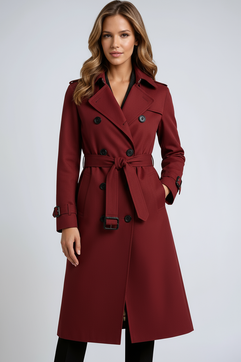 Thea Long Belted Trench Coat