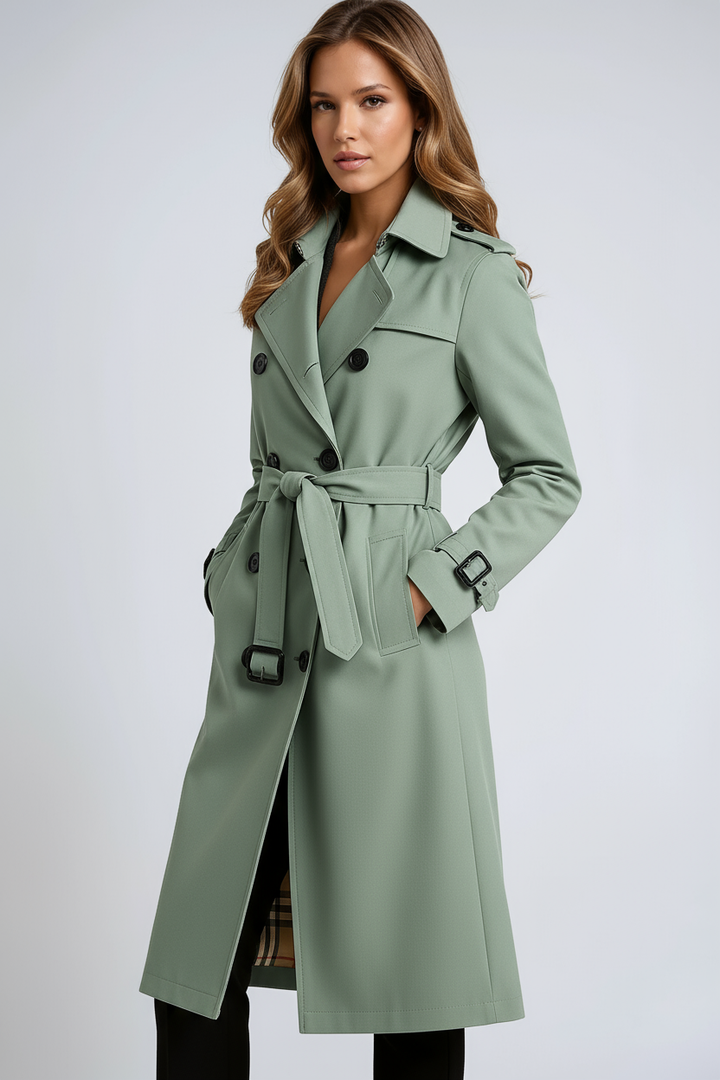 Thea Long Belted Trench Coat