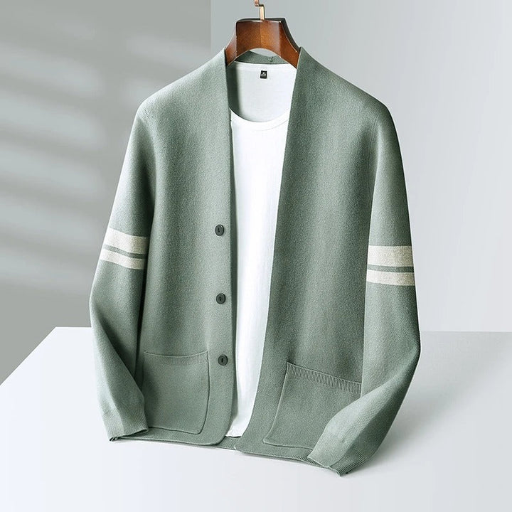 David Men's Casual Button Cardigan