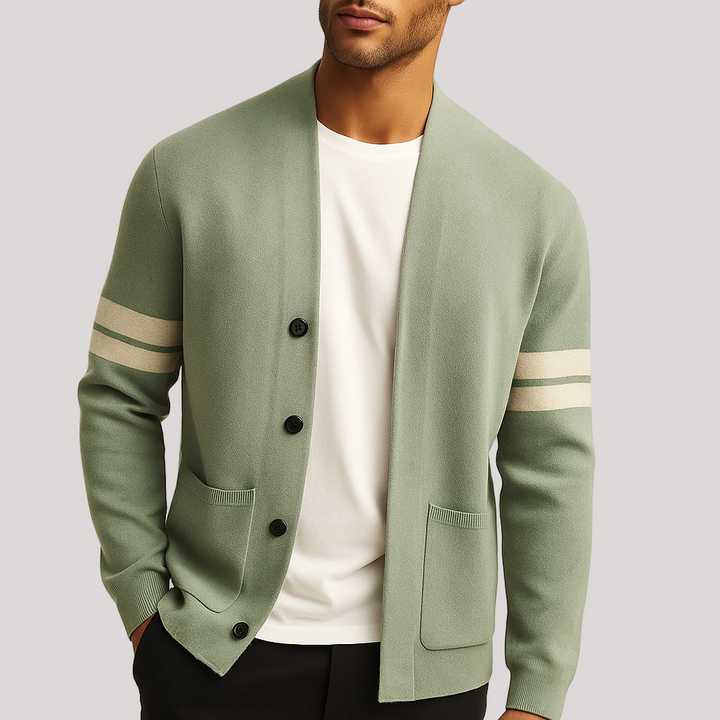 David Men's Casual Button Cardigan