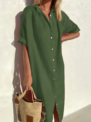 Delia Long Sleeve Button Dress