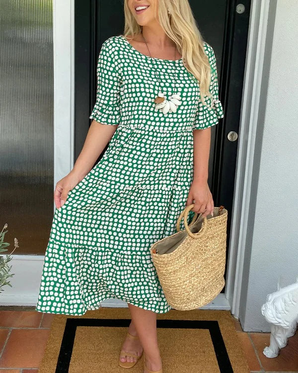 Blythea Ruffled Midi Dress