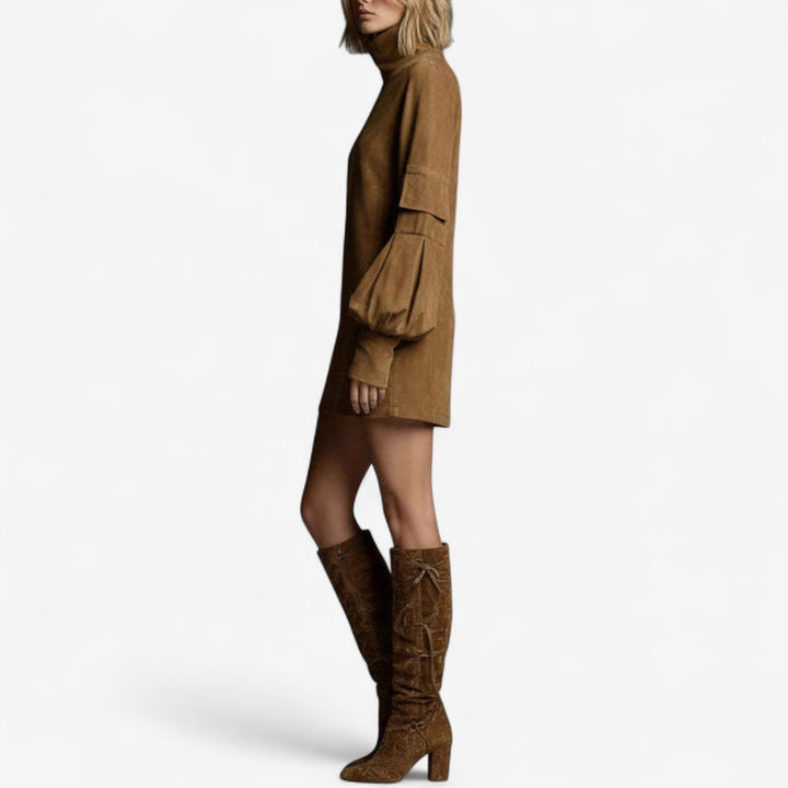 Tania High Collar Mini Dress