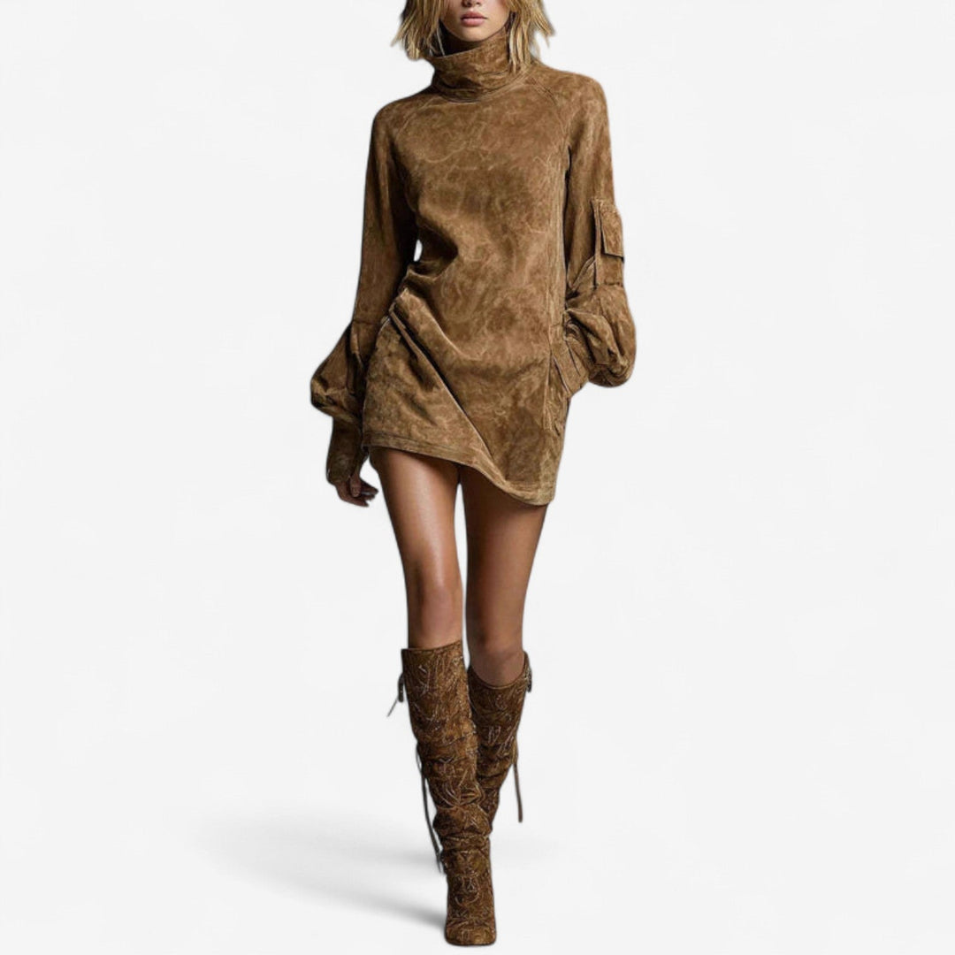 Tania High Collar Mini Dress