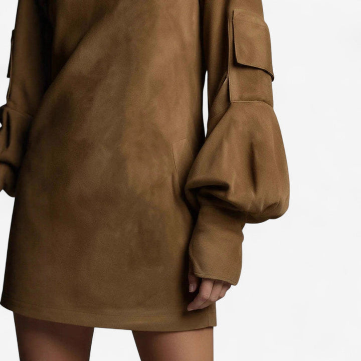 Tania High Collar Mini Dress