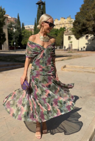 Alondra Floral V-Neck Maxi Dress