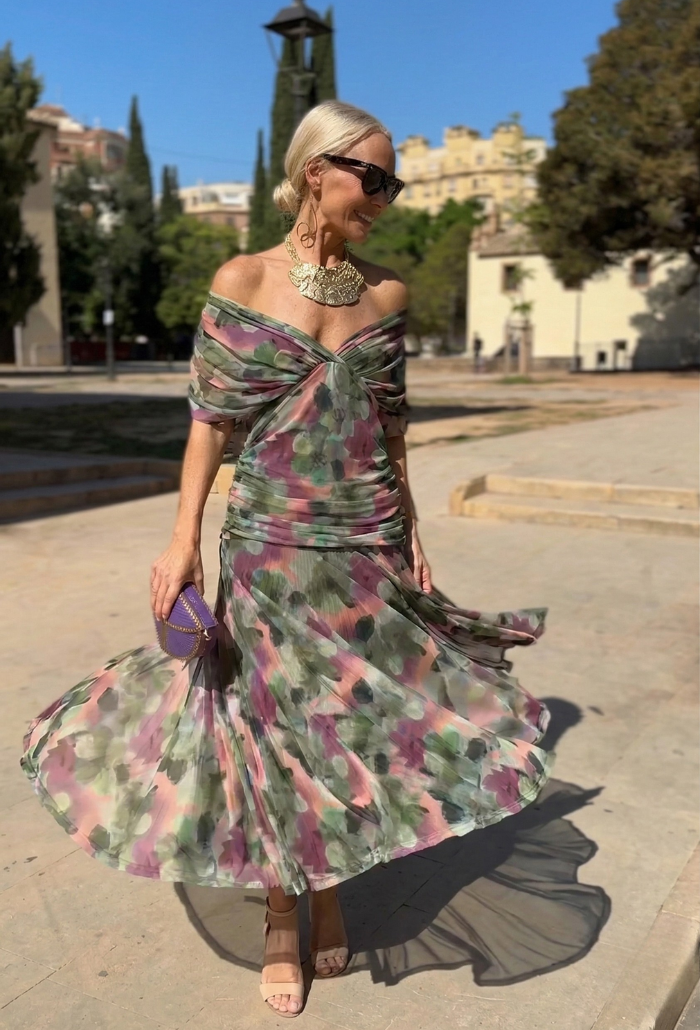 Alondra Floral V-Neck Maxi Dress