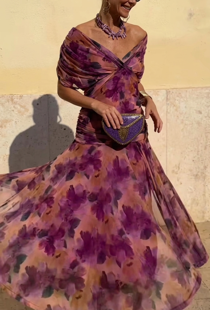 Alondra Floral V-Neck Maxi Dress