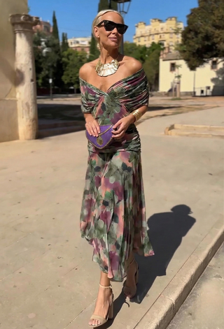 Alondra Floral V-Neck Maxi Dress