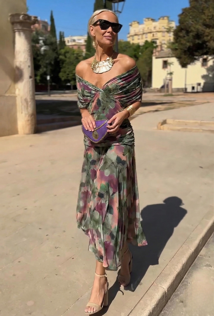Alondra Floral V-Neck Maxi Dress