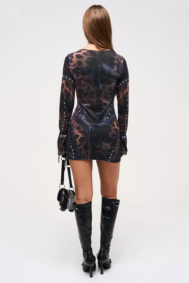 Chiaretta Leopard Mini Dress