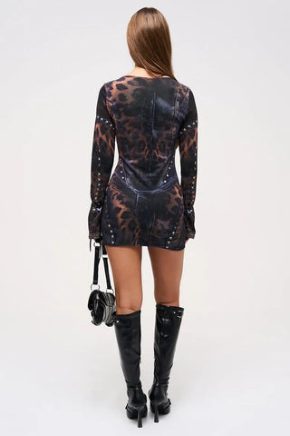 Chiaretta Leopard Mini Dress