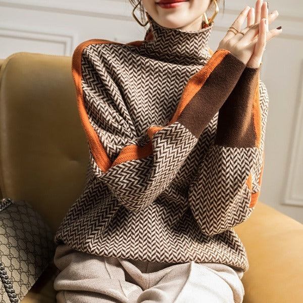 Malou Striped Turtleneck Sweater