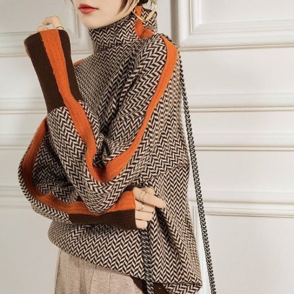 Malou Striped Turtleneck Sweater
