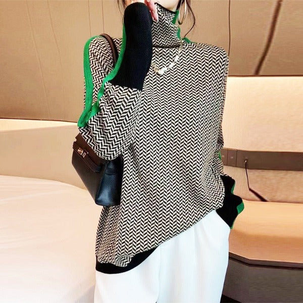 Malou Striped Turtleneck Sweater