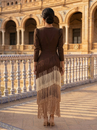Salvia Fringe Dress