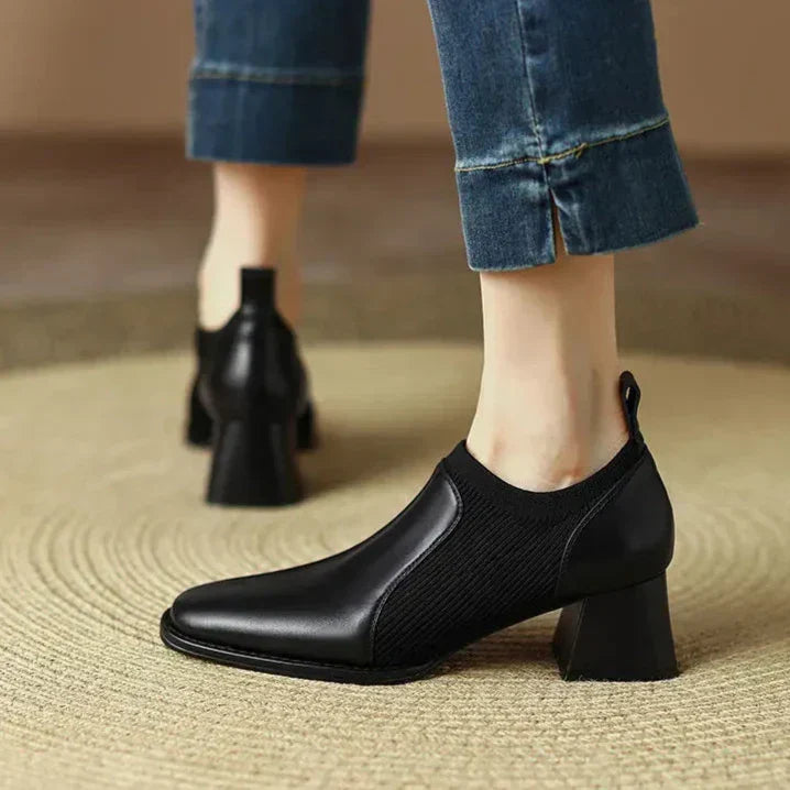 Else Square Toe Block Heel Boots