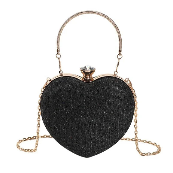 Iris Heart-Shaped Metallic Purse