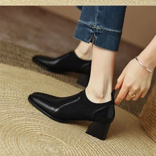 Else Square Toe Block Heel Boots