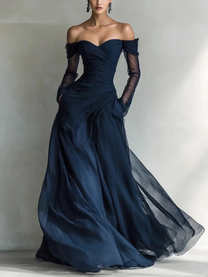 Robe longue Eleonora à épaules dénudées