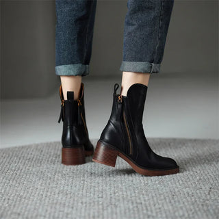 Gloria Leather-Look Ankle Boots