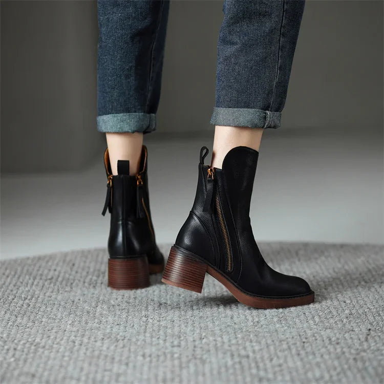 Grazia Double-Zip Ankle Boots