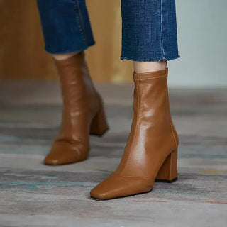 Refina Square Toe Ankle Boots