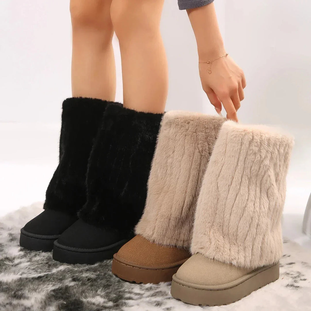 Raila Fur-Look Mid-Calf Boots