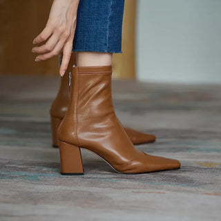 Refina Square Toe Ankle Boots