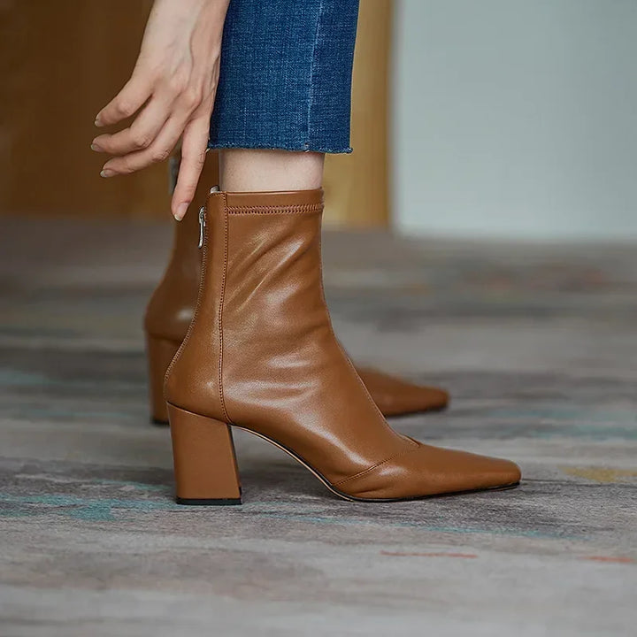 Refina Square Toe Ankle Boots