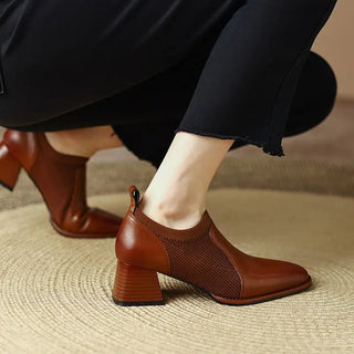 Else Square Toe Block Heel Boots