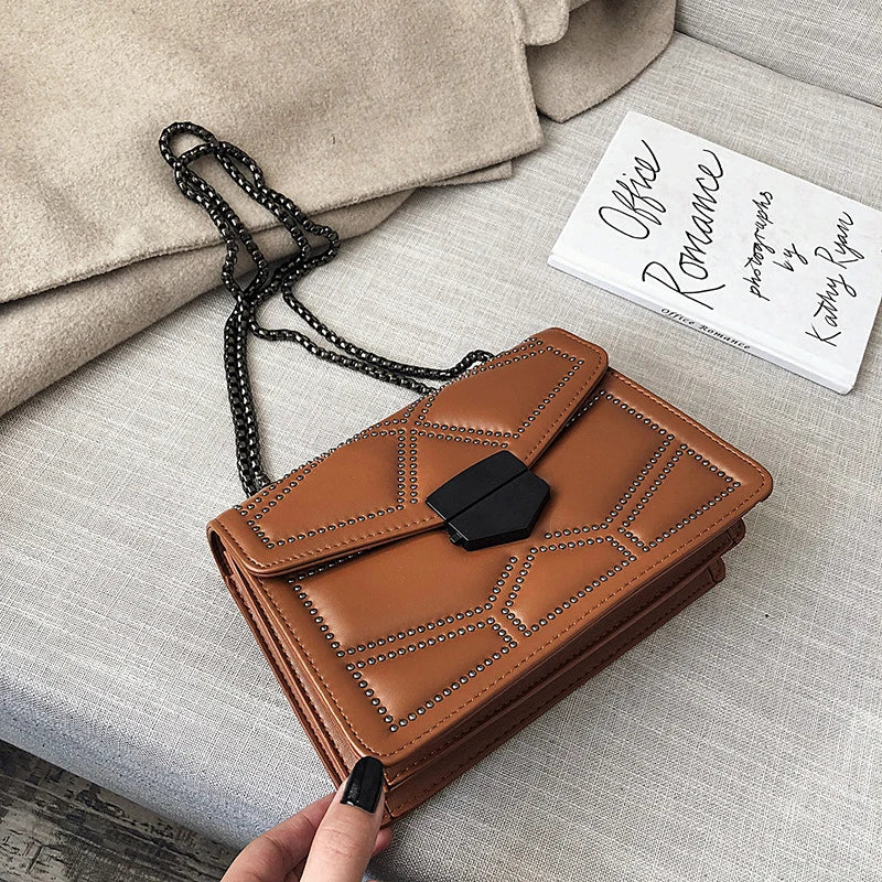 Noor Studded Chain Crossbody Bag