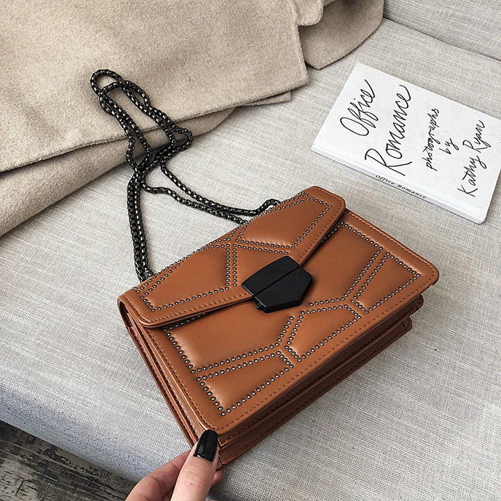 Noor Studded Chain Crossbody Bag