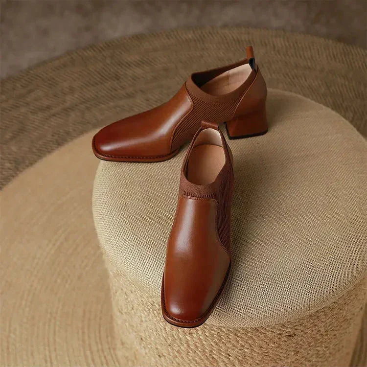 Else Square Toe Block Heel Boots