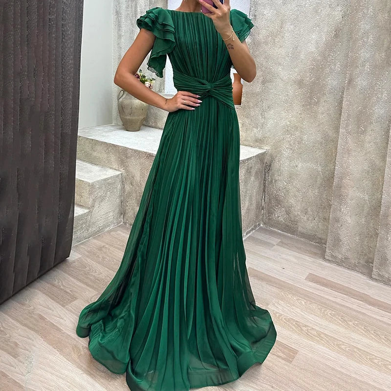 Rory Pleated Evening Dress