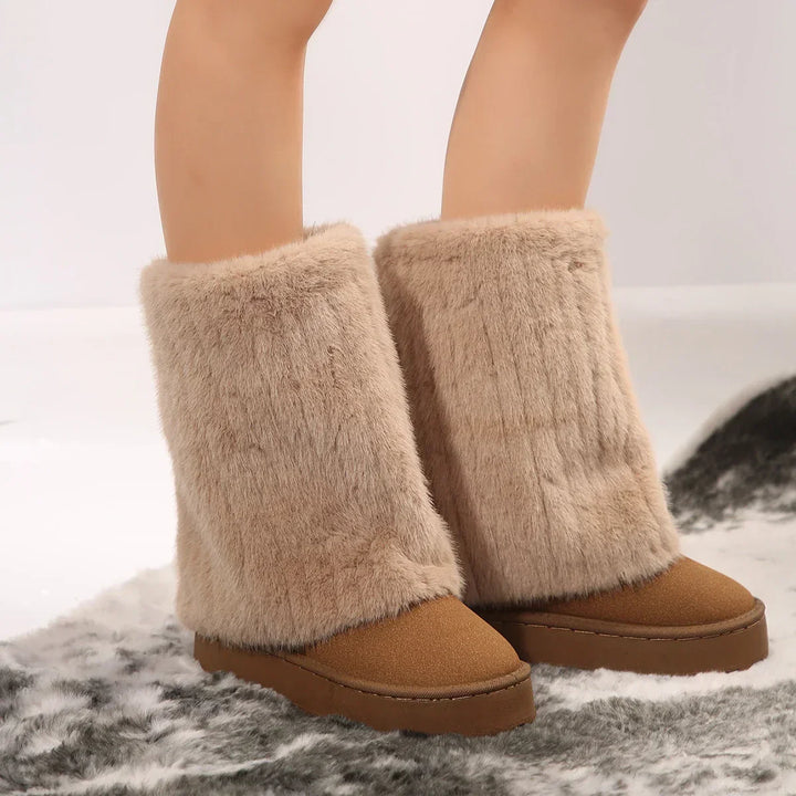 Raila Fur-Look Mid-Calf Boots