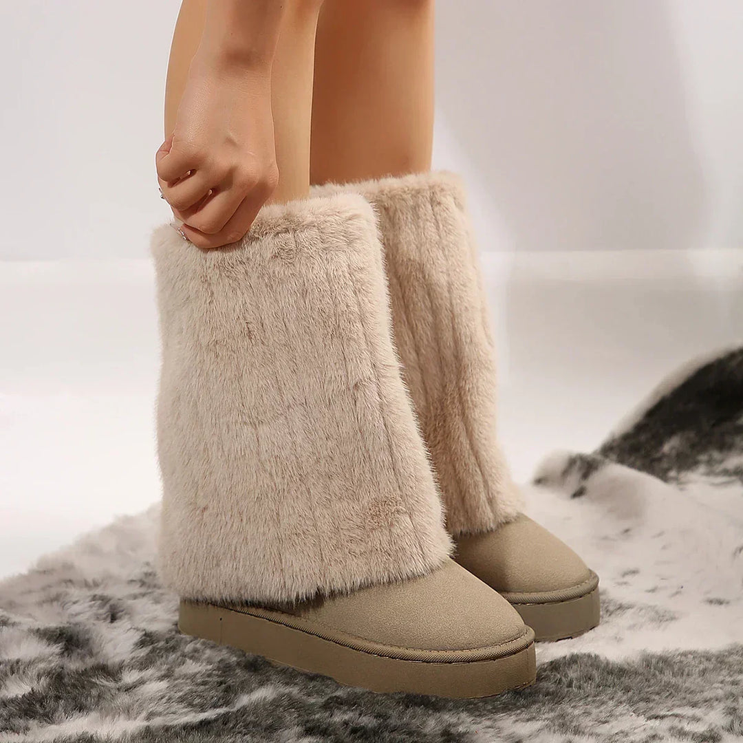 Raila Fur-Look Mid-Calf Boots